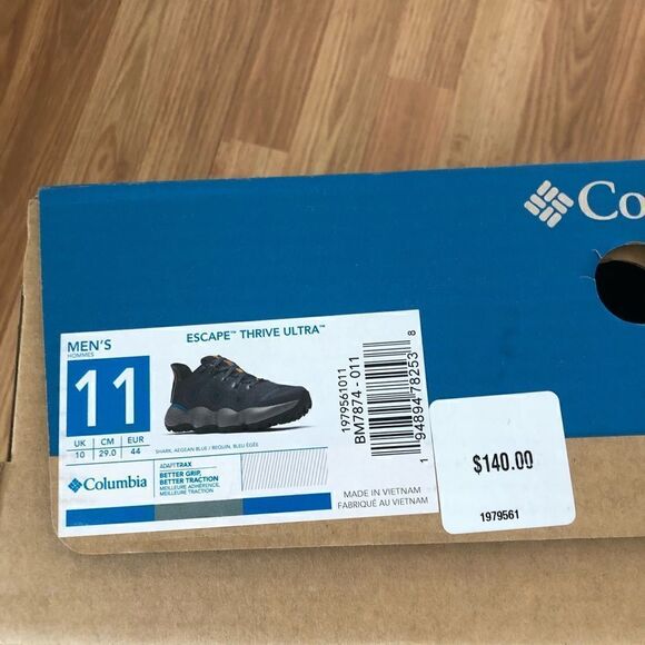 Columbia Escape Thrive Ultra Shark Aegean Blue Hiking Sneakers Shoes - Picture 10 of 10